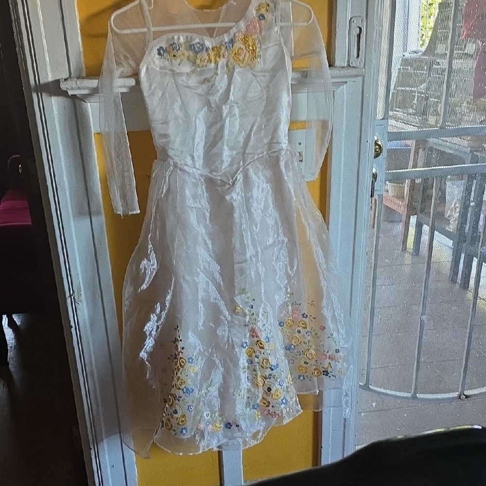 Source Unknown White Floral Kids Dress